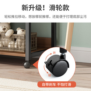 可移动书架置物架落o地家用书桌旁卧室铁艺客厅靠墙小型收纳书柜