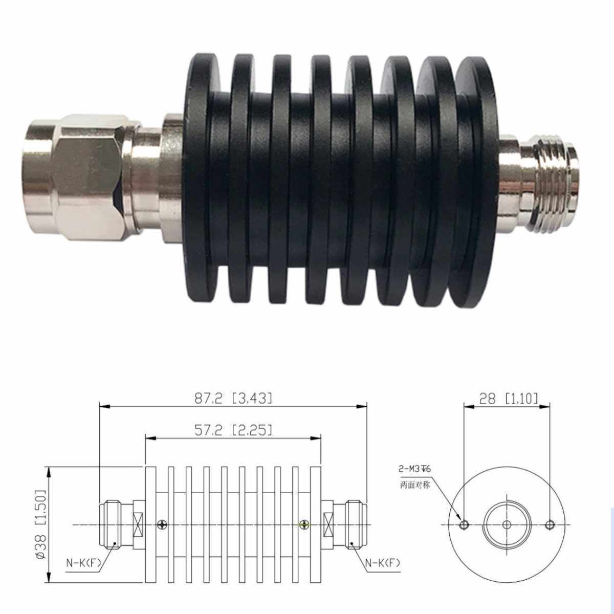 奔晨定制款6G/8G 30W N-JK公转母射频微波固定衰减器1-50db
