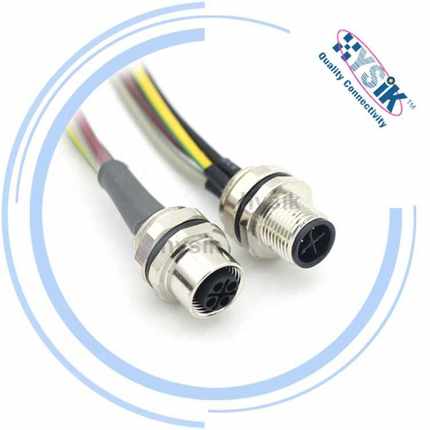 760242013600034-0200 M12孔头法兰座 S-code3+PE M16牙带电子线