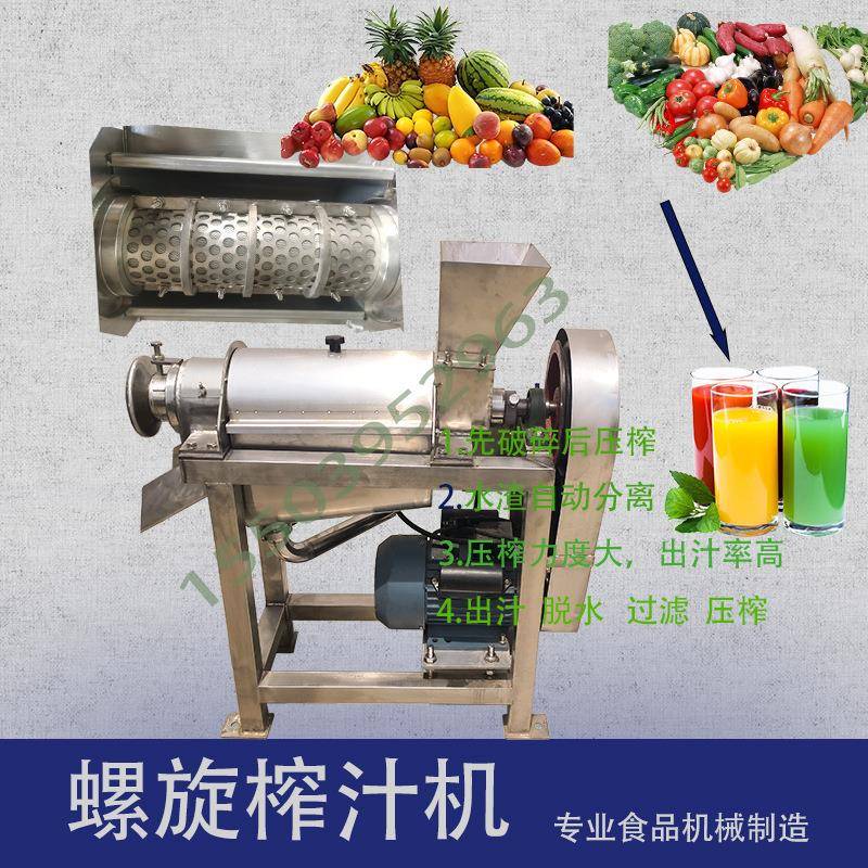 304不锈钢双道螺旋蔬菜水果柠檬百香果生姜破碎榨汁打浆机