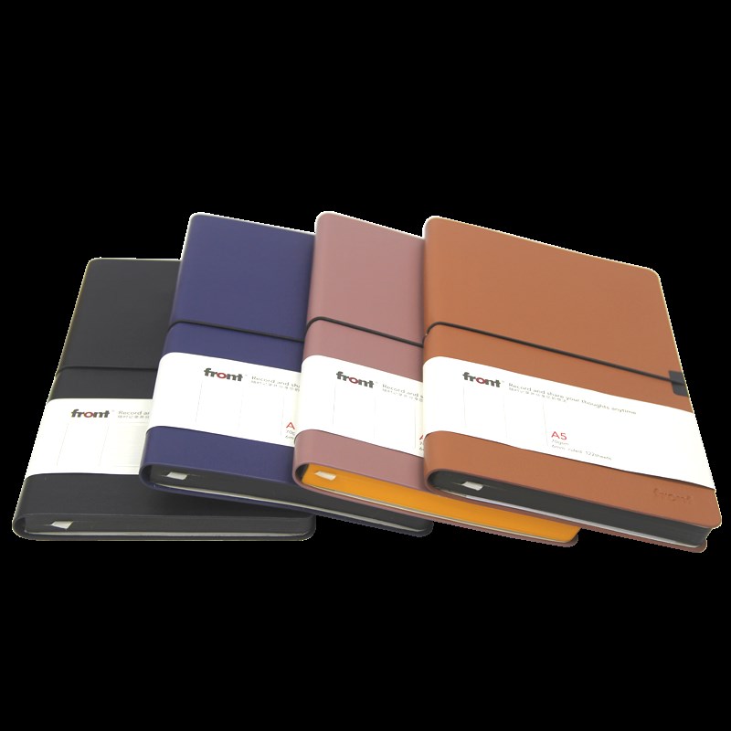 front前通D96英文笔记本a5皮面本加厚工作本软皮商务办公会议记录