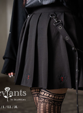 梦展望 机能风花边百褶裙 暗黑哥特风学生正版半身短裙 534922