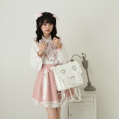 梦展望 535896 日系小食量日常双肩背包 心形兔耳褶皱痛包 二次元
