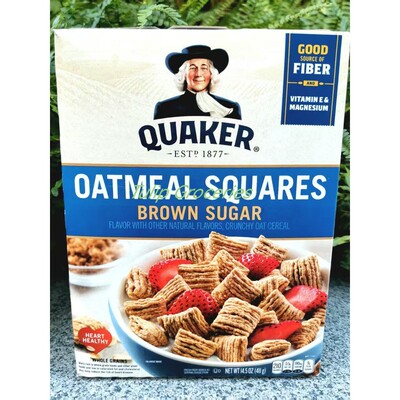 411g美国全谷物燕麦方脆早餐营养早餐QUAKER OATMEAL SQUARES
