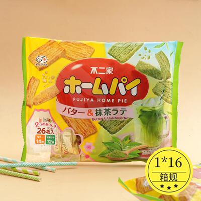 日本进口零食fujiya不二家黄油抹茶拿铁味千层酥饼干曲奇下午茶