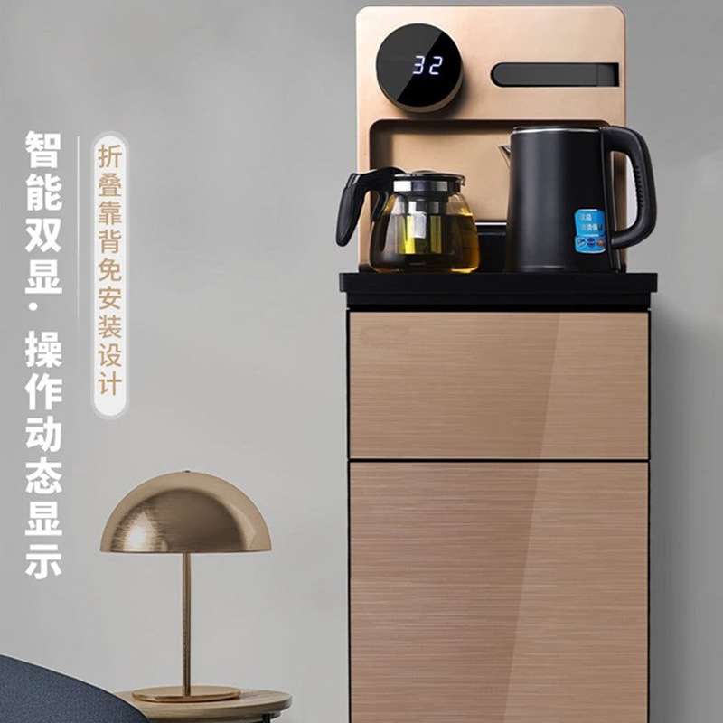 东方彩虹茶吧机袋装水立式饮水机不锈钢上水管茶吧机下置桶免安