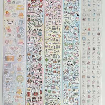 鹿拾三9月新品开心小狗/小狗雨日/传统节日/迷你小物手帐贴纸卷