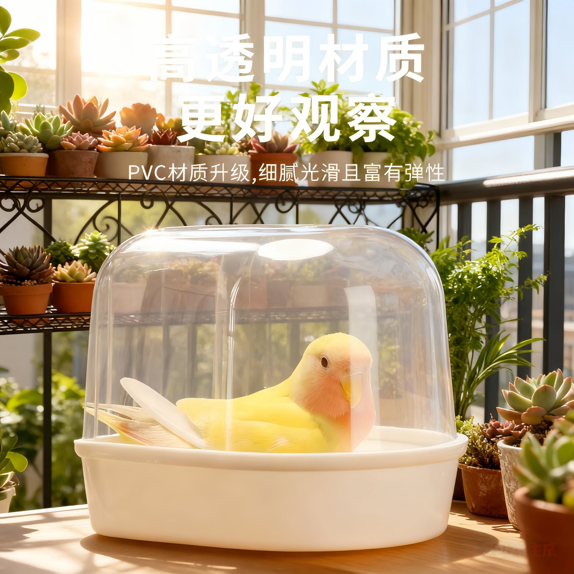 小鸟用洗澡盒透明大号沐浴盆八哥玄凤牡丹虎皮鹦鹉用品玩具洗澡器