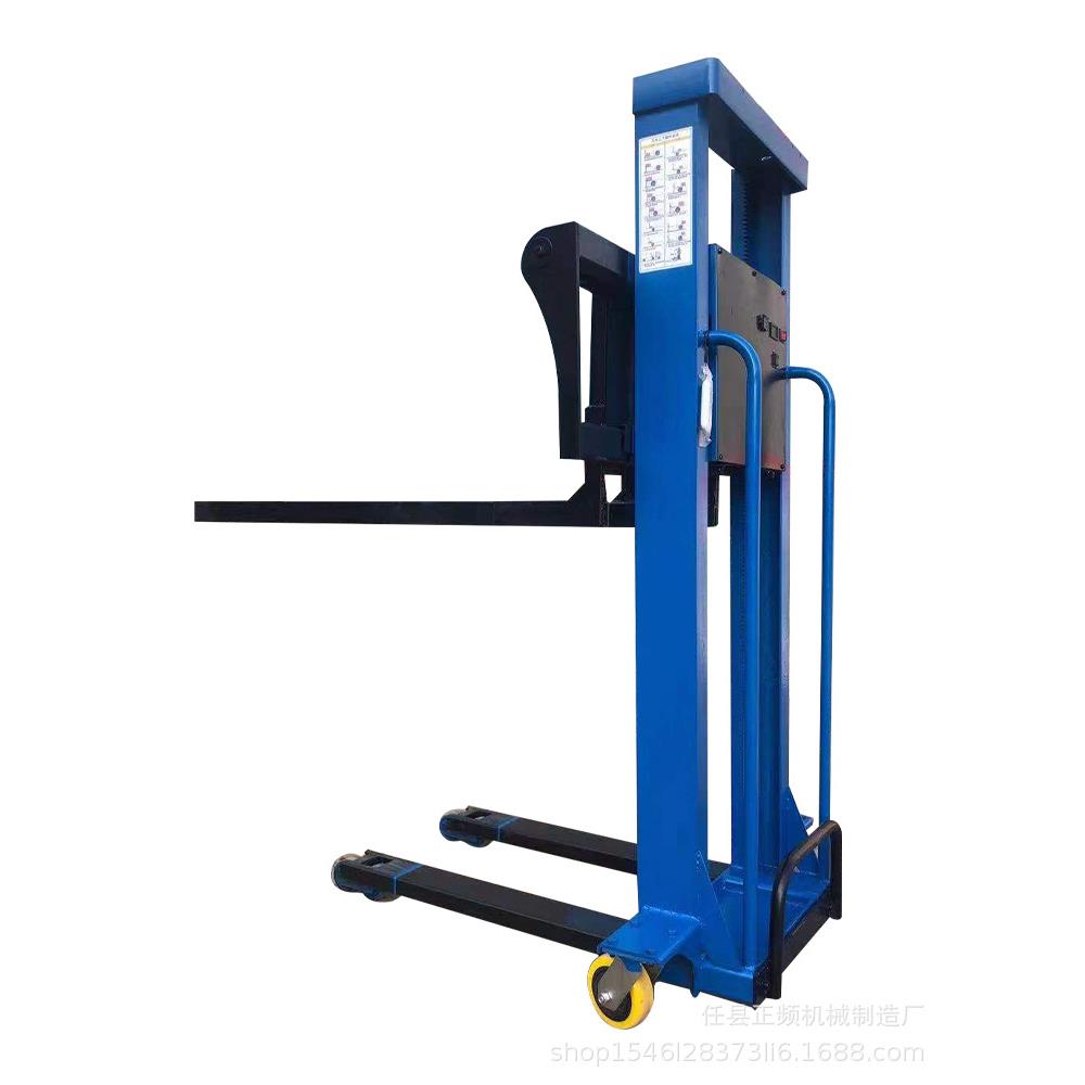 手动堆高车厂家装卸车搬运车液压升高车1t随车物流叉车升降堆高车