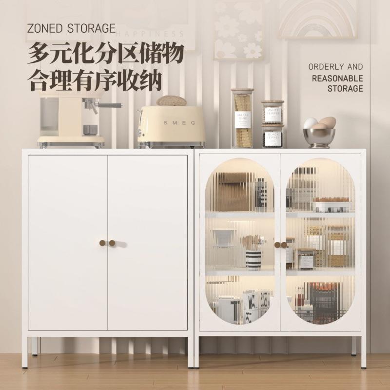 铁艺餐边柜家用厨房餐具储物柜客厅茶水酒柜铁皮柜多层收纳置物柜