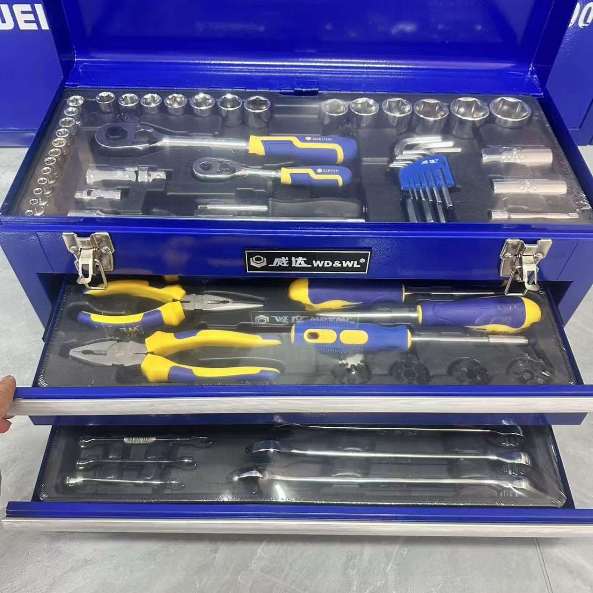 威达6.3mm+12.5mm公制机修组套棘轮扳手组套工具修车汽修维修工具