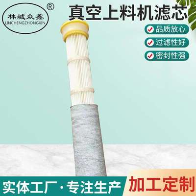 真空上料机除尘滤芯带涤纶针刺毡滤袋注塑机吸料机投料站除尘滤芯