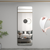 亚克力软镜子家用客厅全身穿衣镜贴墙自粘高清隐形镜面贴上墙即用