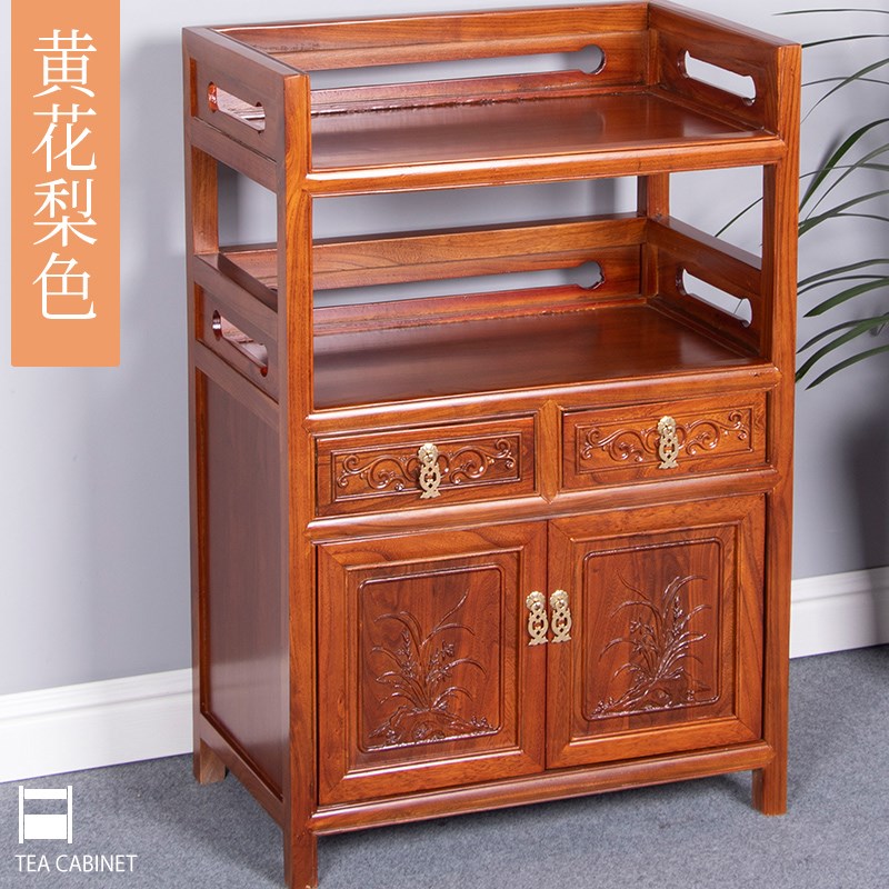 中式茶水柜实木餐边m柜榆木储物柜收纳柜客厅置物柜侧柜斗柜带抽