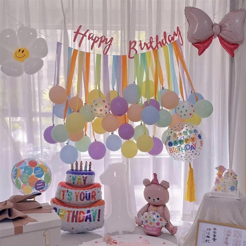 儿童周岁生日气球场景布置装饰品宝宝男孩女孩家庭仪式感拍照道具