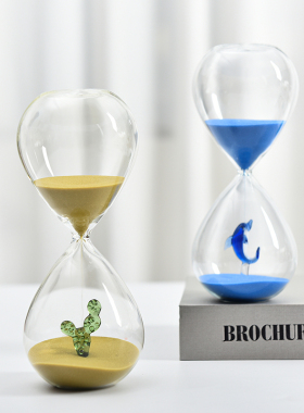 创意30分钟圣诞沙漏计时器动物造型家居摆件生日毕业礼物送男女