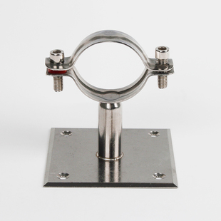 304不锈钢固定管支架方形底座卡扣夹钢管抱箍管夹水管卡夹子管卡