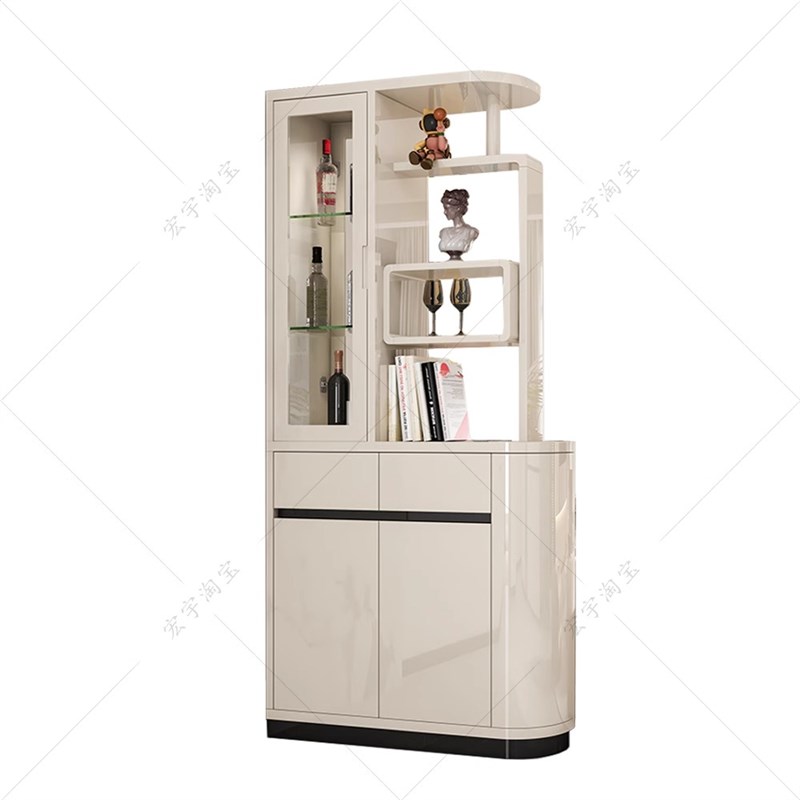 入户客厅奶油风玄关柜鞋柜一体双面隔断柜小户型屏风柜酒柜靠墙