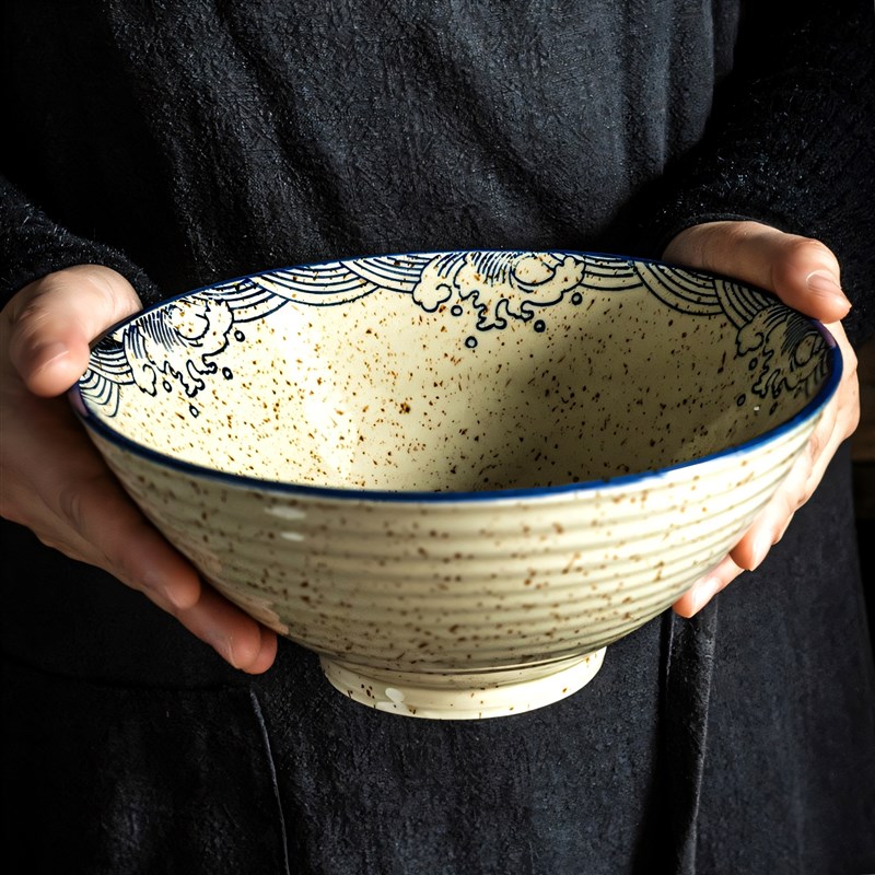 日式汤面碗大号汤碗家p用2025新款8寸斗笠面碗大碗陶瓷盘子拉面碗