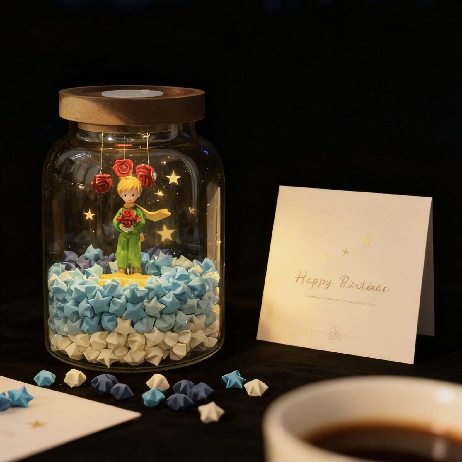 星星玻璃罐幸运小夜灯实用礼物