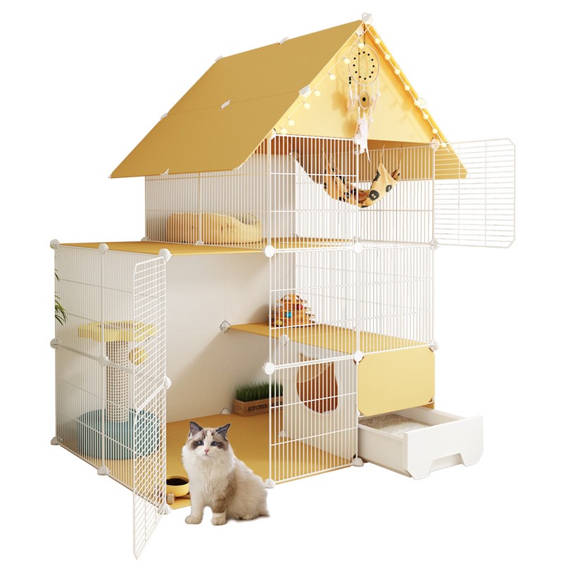 猫别墅猫笼家用室内超大自由空间猫城堡猫砂盆厕所一体猫窝猫笼子