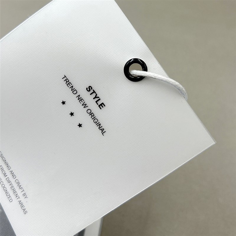 EVA塑料软片吊牌定做 简约服装商标挂牌订做 白色水洗布标签定制