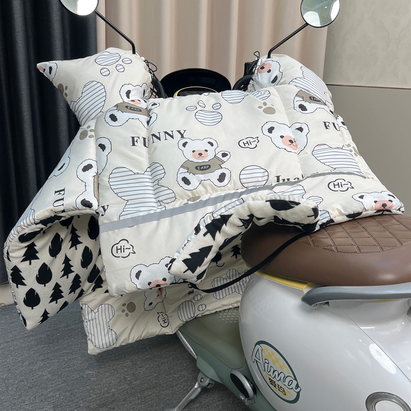 电动车挡风被冬季加绒加厚防寒防水小型电动自行机车防风罩秋冬