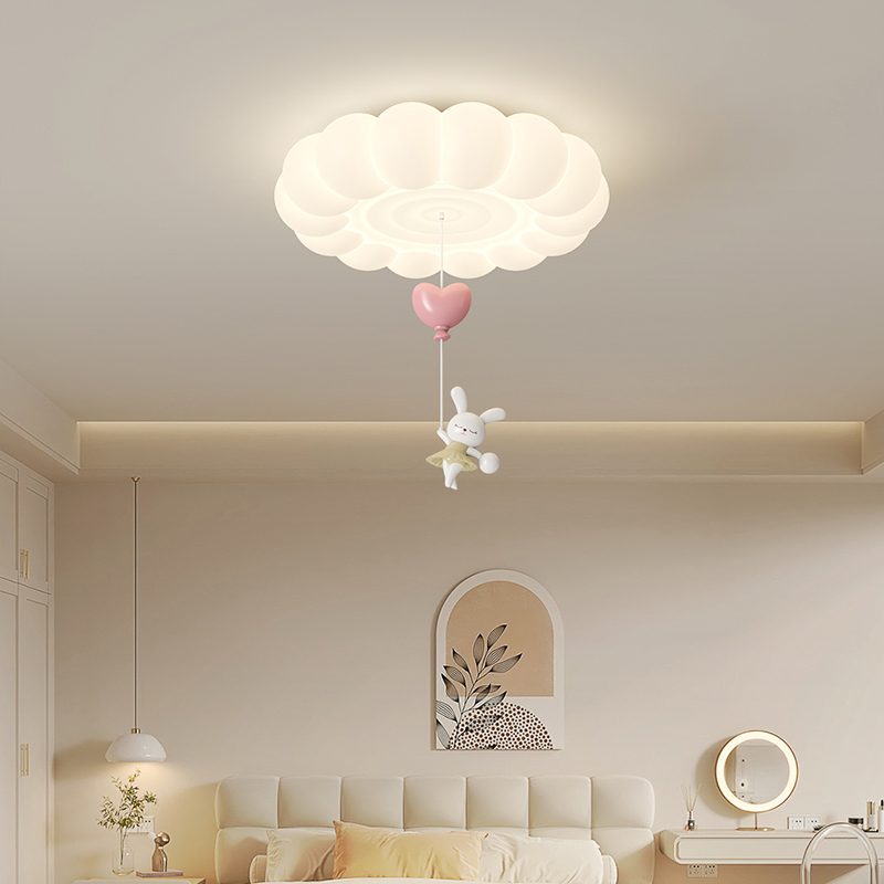 QINGYAO清瑶 奶油风法式护眼卧室灯设计师创意小兔子儿童房吸顶灯