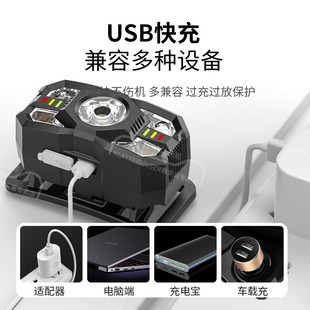 微笑鲨2025新款头灯强光超亮充电户外感应超轻夜钓鱼专用小头戴式