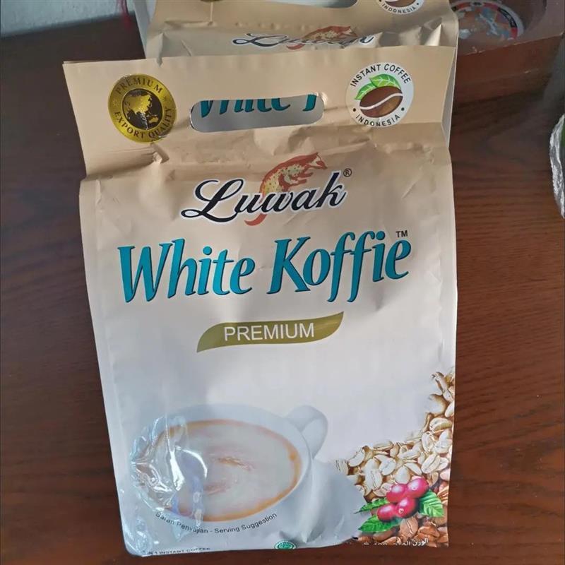印尼Luwak猫屎白咖啡速溶三合一咖啡粉400g袋办公提神