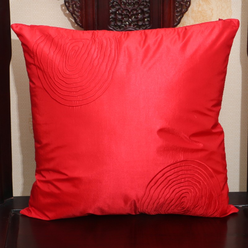 抱枕沙发中式田园刺绣靠垫办公室腰枕床上M靠背汽车护腰靠垫抱枕