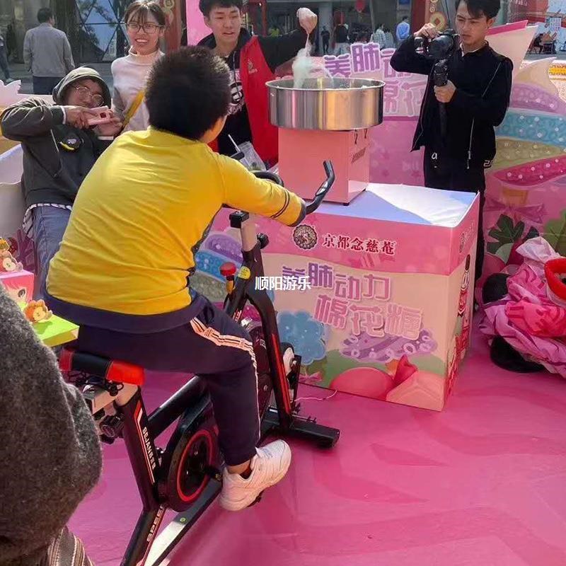 室内发电单车动j感人力脚踏发电单车竞速点灯爱心自行车发电机