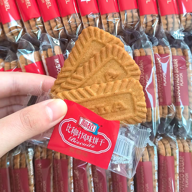 利拉比利时风味黑糖焦糖饼干多口味整箱早餐休闲散装零食年货批发