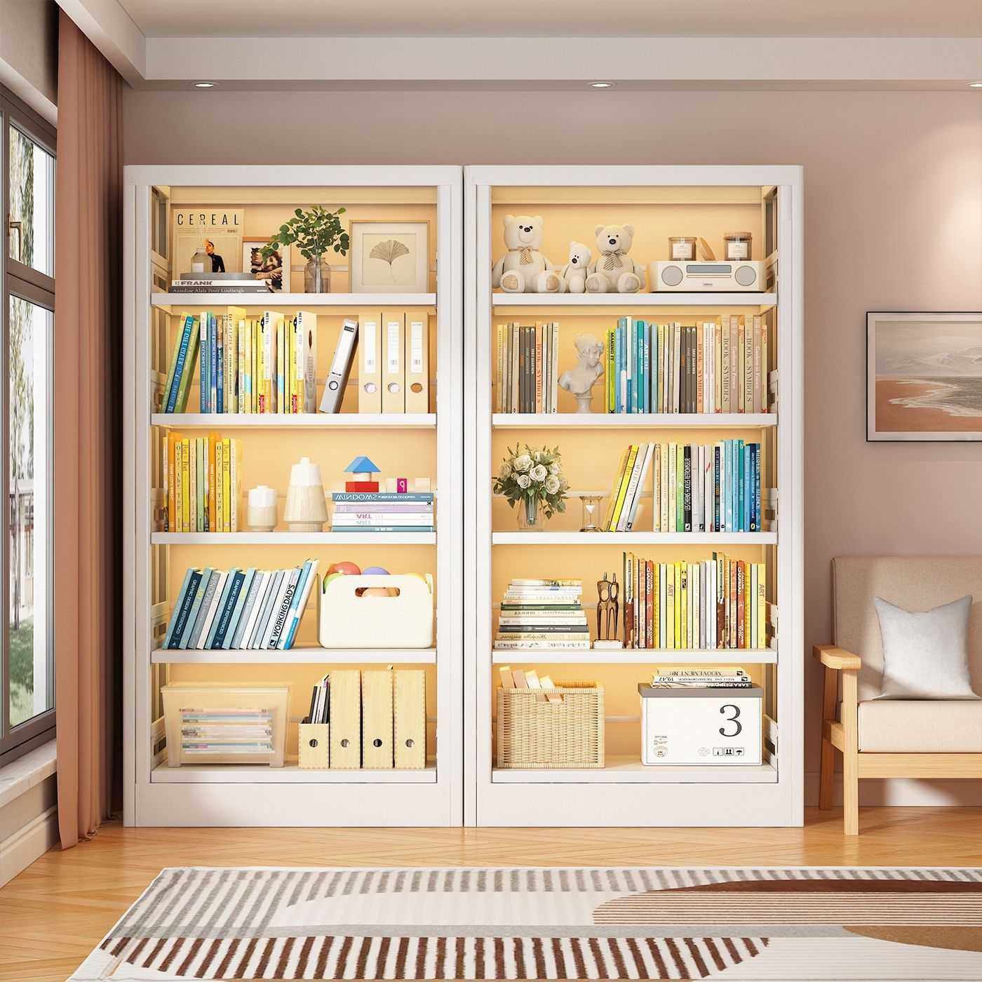 钢制图书馆书架落地置物架儿童绘本架客厅组合多层书柜靠墙收纳架,电子元器件市场,其它元器件,淘宝优惠券,粉丝福利购,淘宝优惠卷