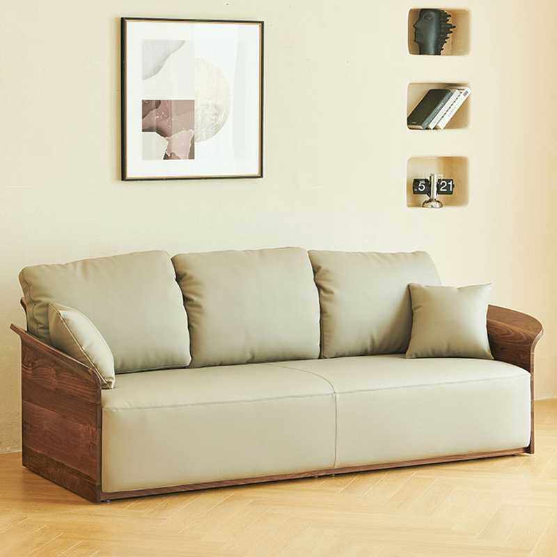 黑胡桃木全实木沙发客厅北欧现代简约真皮原木家具新中式沙发极简