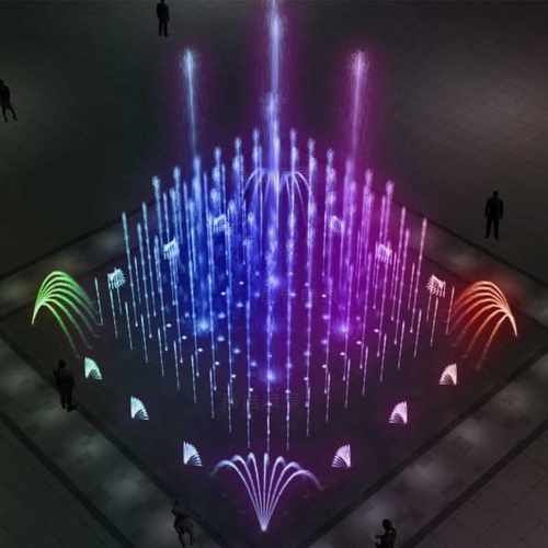 广场公园凤尾矩阵音乐喷泉DMX512灯光控制系统全套设备波光泉厂家