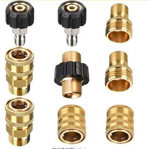 跨境 高压水枪适配器公母头接头3/8快速连接转换铜接头清洗机配件