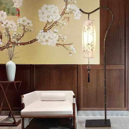 新中式禅意落地灯古典中国风客厅卧室书房茶室床头铁艺立式台灯