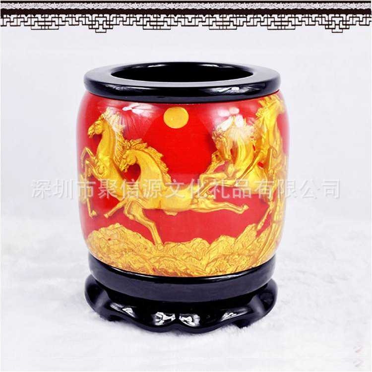 大号沙金浮雕旋转笔筒工艺摆件创意实用礼品 教师节礼物定制,电子元器件市场,其它元器件,淘宝优惠券,粉丝福利购,淘宝优惠卷