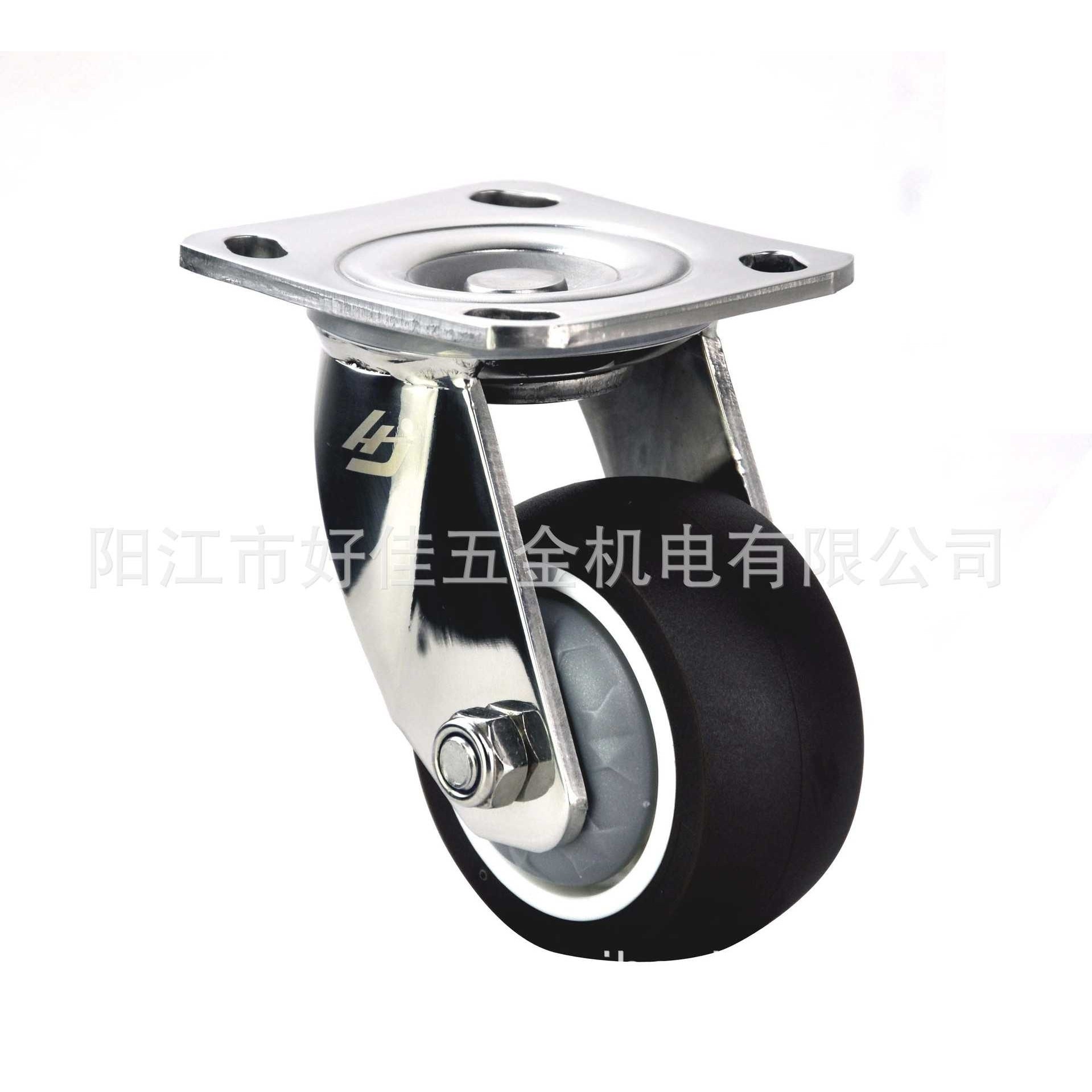 源头工厂直供4X2重型304全不锈钢TPR静音万向脚轮