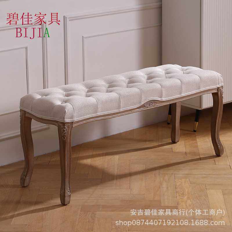 美式换鞋凳卧室试衣间凳欧式床尾凳钢琴凳化妆台凳轻奢拆装实木凳,3C数码配件,摄像机配件,淘宝优惠券,粉丝福利购,淘宝优惠卷