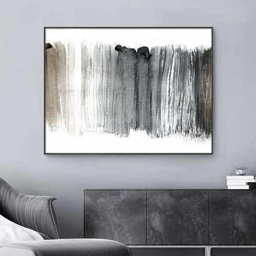 现代轻奢黑白客厅装饰画抽象餐厅壁画新中式禅意水墨卧室床头挂画