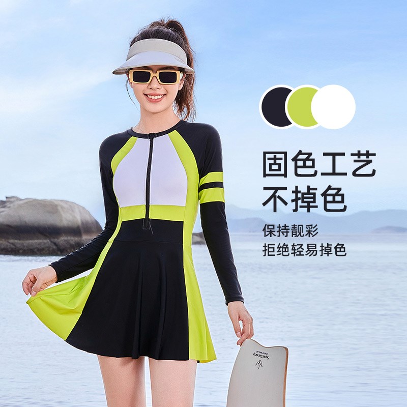 女士连身微胖遮肉泳衣女保守运动2025新款海边度T假游泳衣女泡温