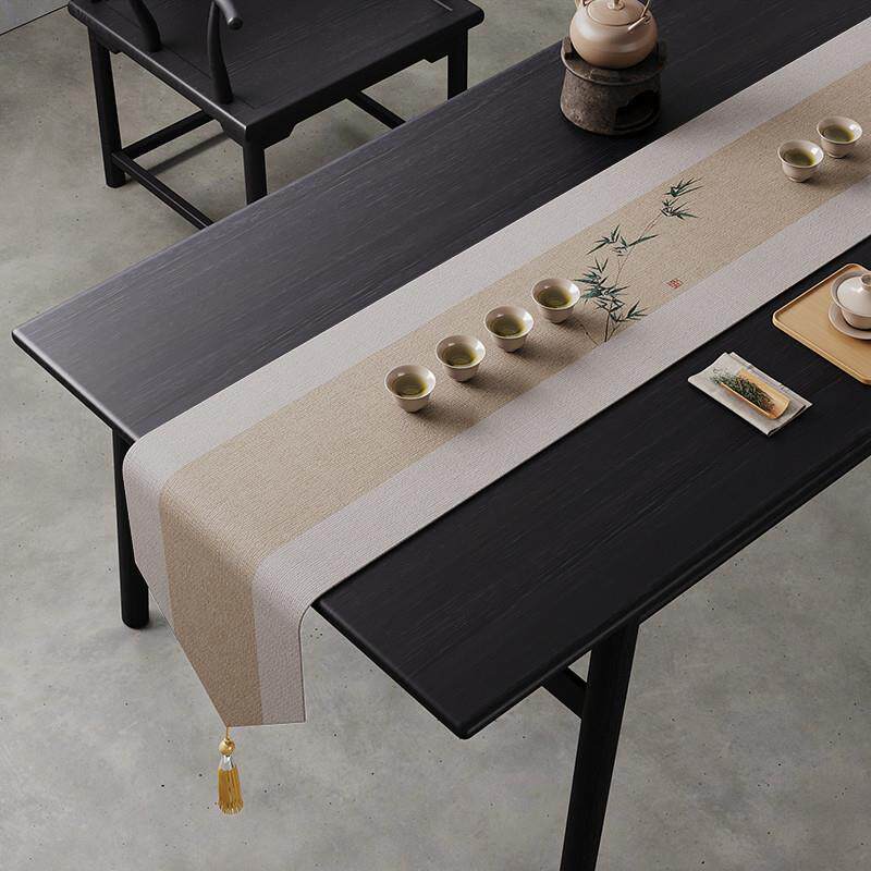 【官方旗舰】桌旗轻奢高端新中式禅意布艺防水茶席茶桌垫布茶台长