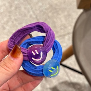 5條裝 可愛發(fā)圈多巴胺 不纏發(fā)兒童笑臉毛巾圈發(fā)繩高彈力H頭繩韓Q版