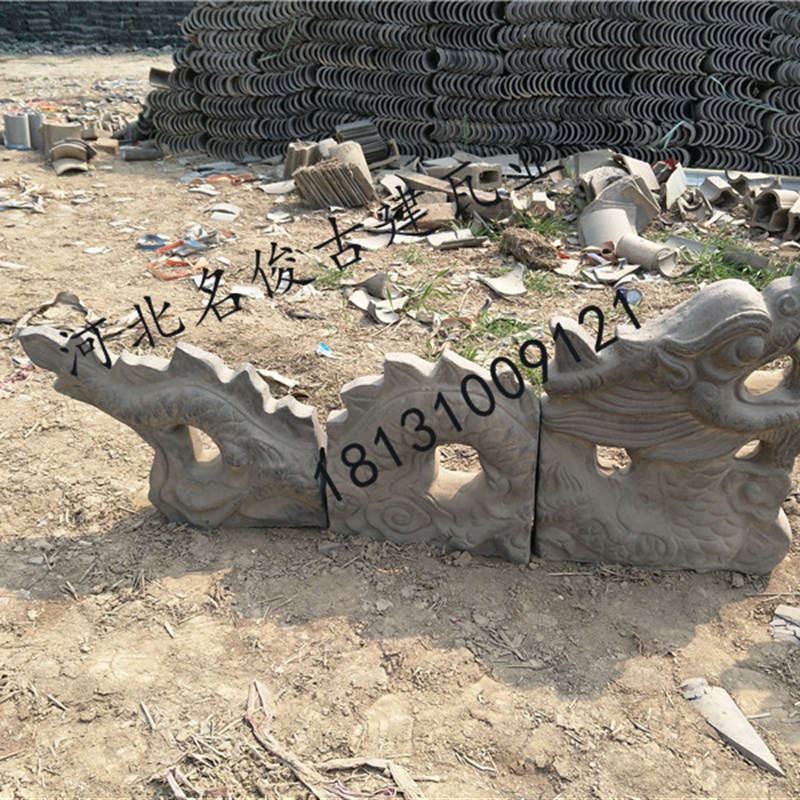 古建双龙戏珠二龙戏珠q五脊六兽跑兽小灰瓦小青瓦瓦片仿古瓦装饰