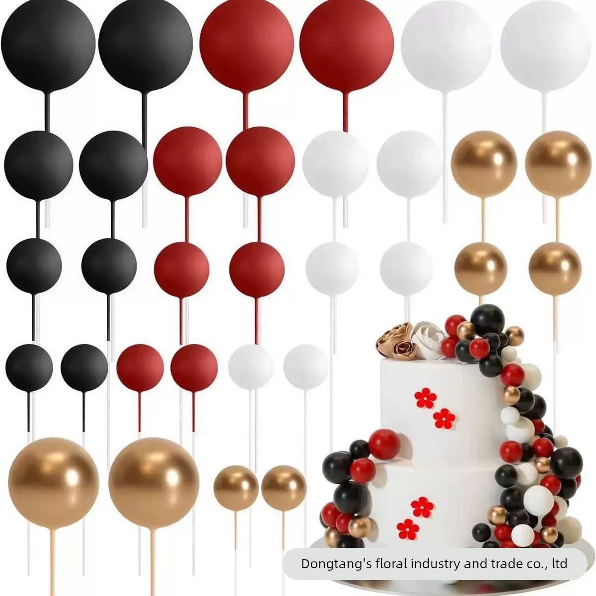 蛋糕泡沫球20个装饰生日蛋糕烘焙用品插件摆件装饰球烘焙用品diy