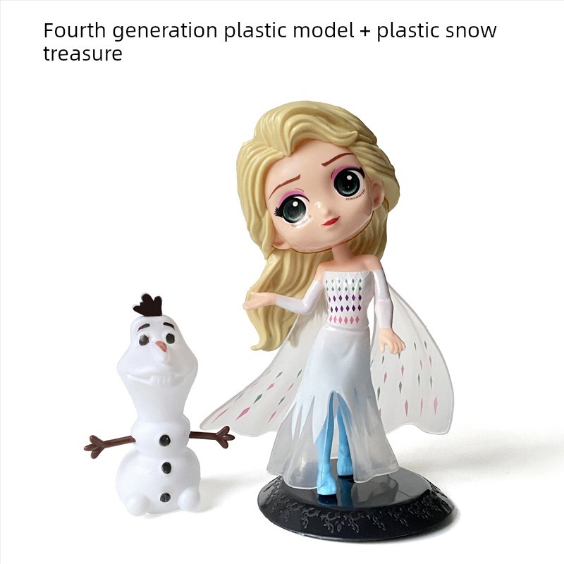 网红爱莎公主蛋糕装饰摆件冰雪艾莎爱沙雪宝雪花女孩生日烘焙插件