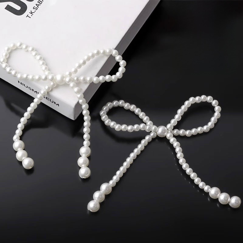 珍珠蝴蝶结蛋糕装饰摆件爱心珍珠炼条母亲节情人节女神妈妈生日插