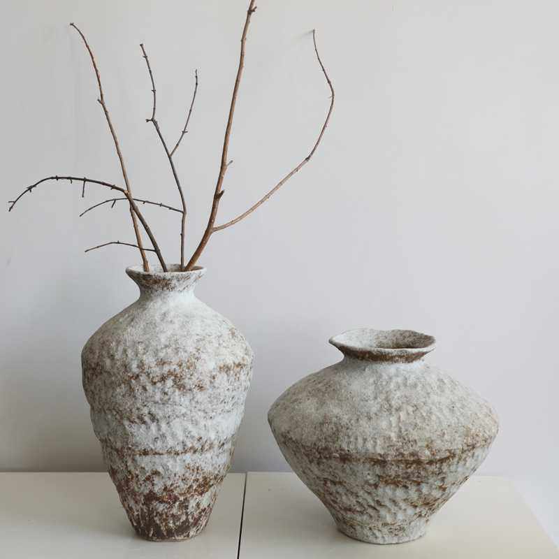 侘寂风北欧陶瓷花瓶粗陶瓶插花复古怀旧手工民宿酒店禅意摆件,玩具/童车/益智/积木/模型,垂直悬浮玩具,淘宝优惠券,粉丝福利购,淘宝优惠卷